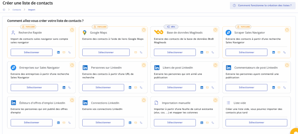Liste de contacre Magileads 1 Liste de contacte Magileads-campagnes d'email