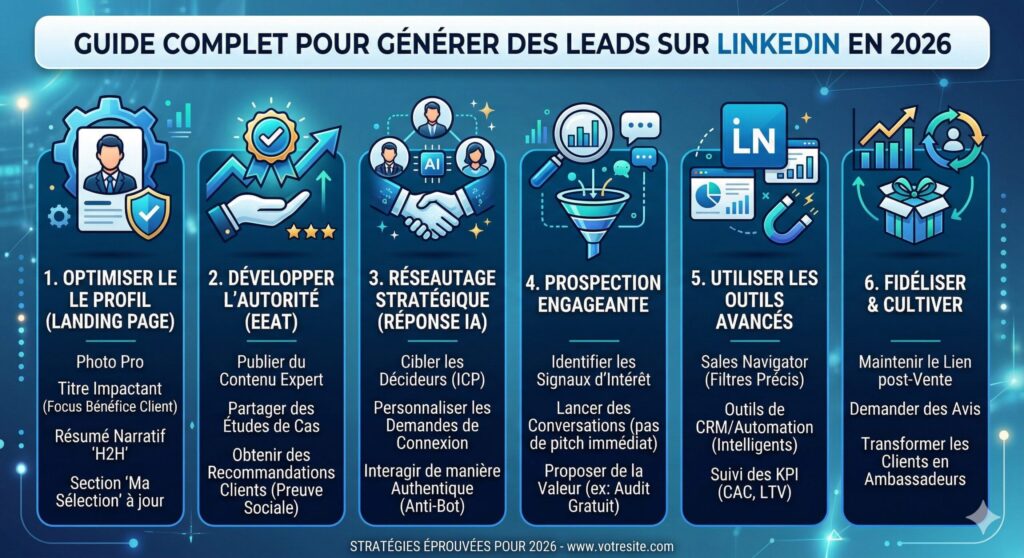 Infographie génération de leads sur LinkedIn